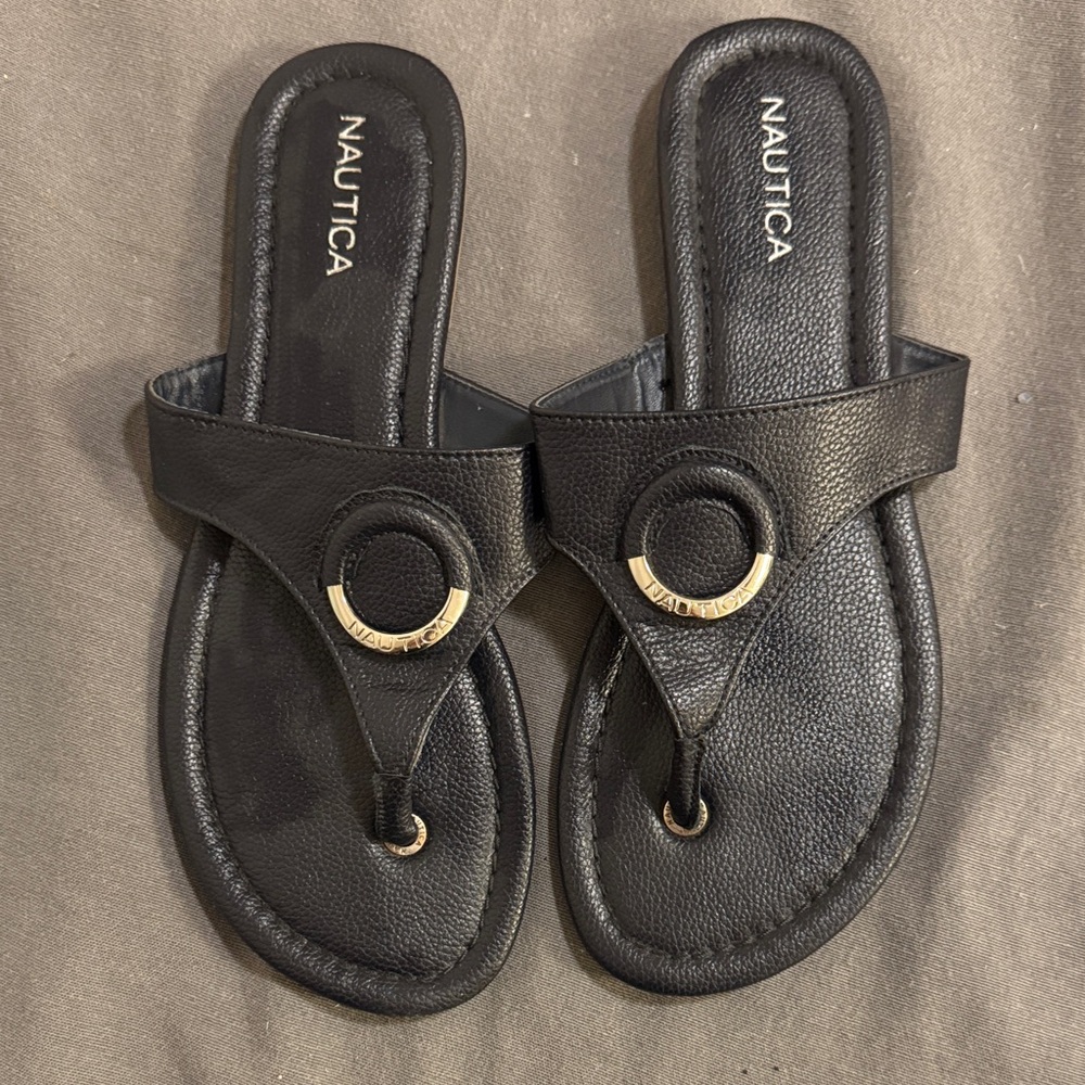 Nautica Women's Navy Blue Slide Sandals